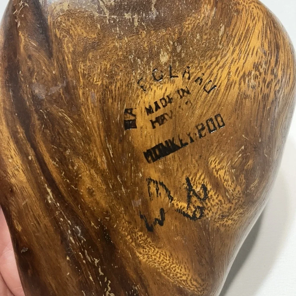 Vintage Monkey‎ Pod Wood Leaf Bowls Set of 3 Hawaii Serving Dishes MCM